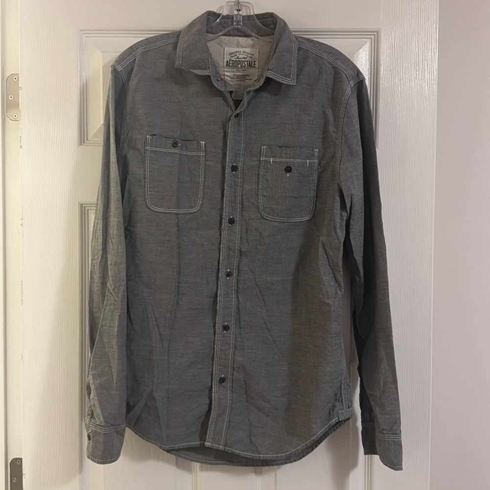 Men’s Grey Aeropostale Button-Down Shirt